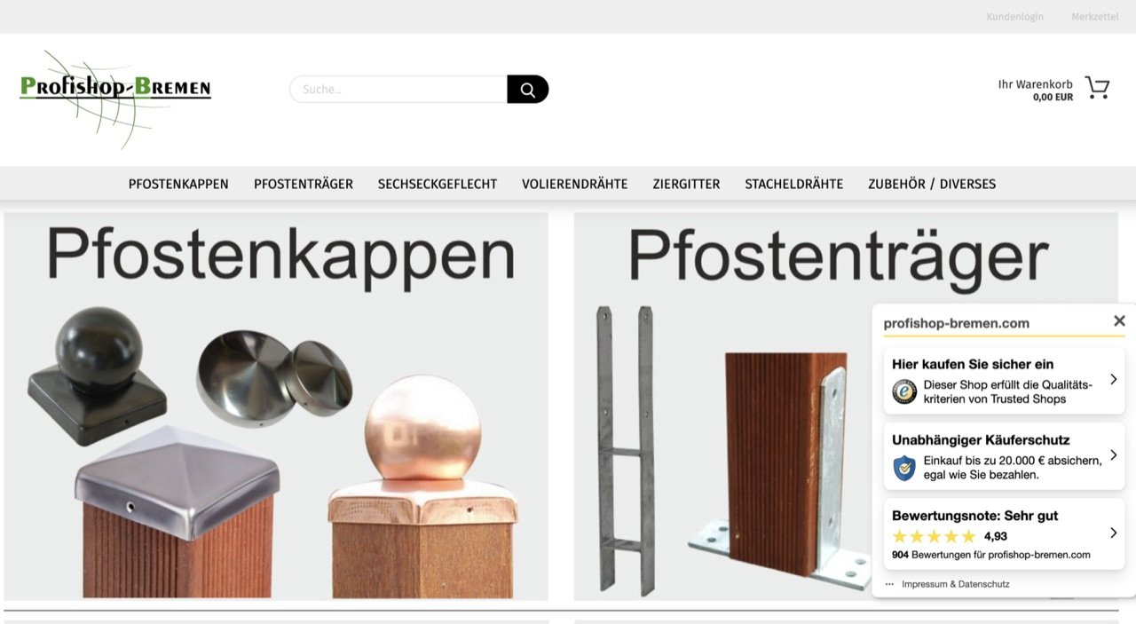 Onlineshop Profishop-Bremen – betreut von Schnelldigital