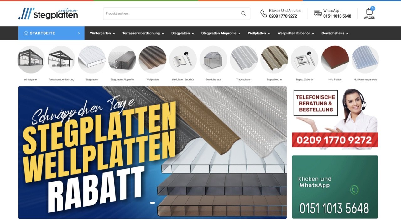 Onlineshop Stegplatten Zentrum – betreut von Schnelldigital